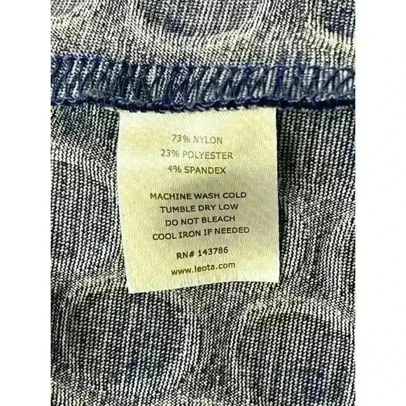 Leota Sz S Seraphine Jacquard Dress Blue Stretch 3/4 Slv Ballet Core Fit & Flare - Picture 16 of 16